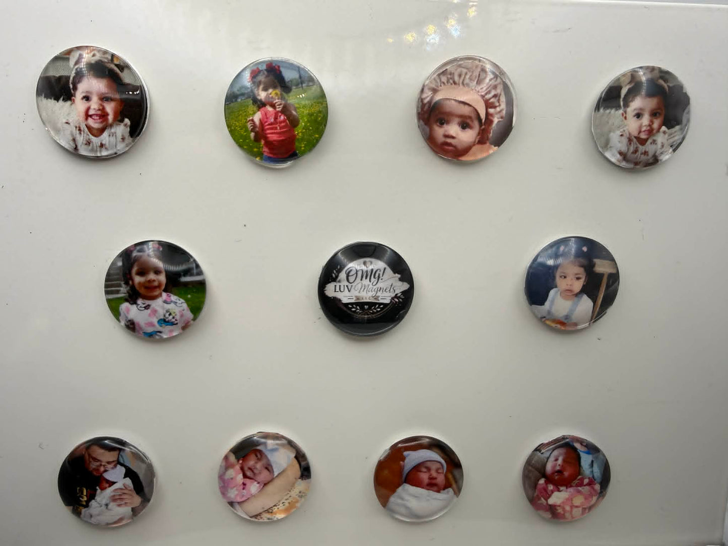 1” Round Glass Cabochon Bubble Magnets
